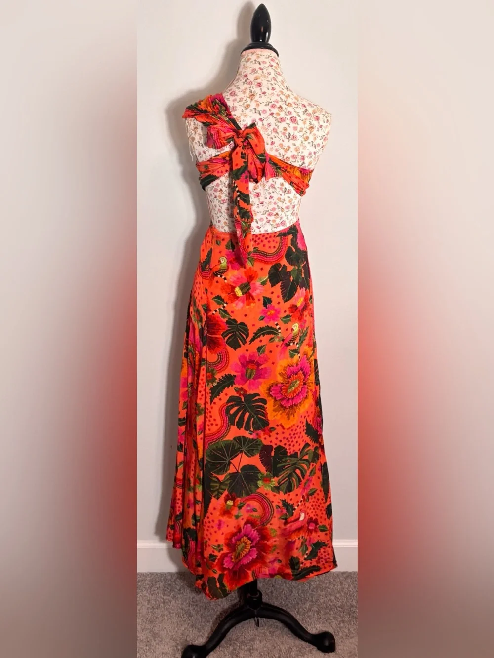Farm Rio Blooming Garden One Shoulder Maxi Dress Size Medium - Picture 5 of 10